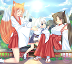 kitsune trio  oc commission  by batusawa-d7fjuih