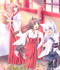 shrine maiden kitsunes  oc commission  by batusawa-d7hp4yd